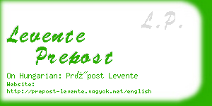 levente prepost business card